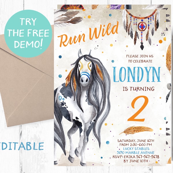 Horse Birthday Invitation, Horse Birthday Party, Horse Birthday Invitations, Horse Birthday Invites, Horse Birthday Invite, Horses invites,