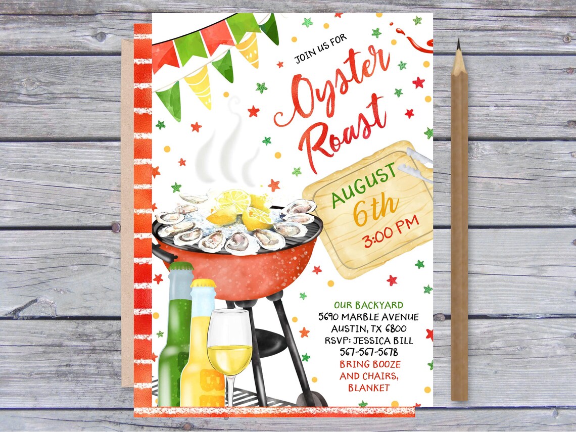 Editable Oyster Roast Invitation Oyster Roast Editable - Etsy