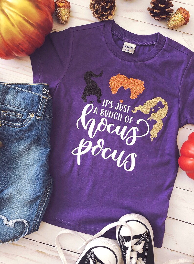 Its Just a Bunch of Hocus Pocus Halloween Shirt Girls | Etsy