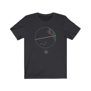 Star Wars Arcade - Death Star + Tie Fighters - Atari Vector Graphics - Unisex Jersey Short Sleeve Tee