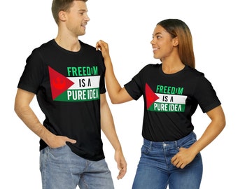 Vrijheid is een puur idee - Andor STAR WARS Free Palestine GAZA Karis Nemik Rebellion - Unisex Jersey T-shirt met korte mouwen