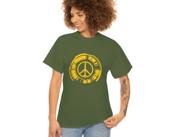 MGS Metal Gear Solid - Peace Walker - PSP Playstation Portable Videogame Logo Recreation Game Design -  UK Unisex Heavy Cotton Tee
