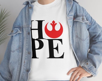 HOPE Star Wars Rebel Alliance Rebellion / Original Trilogy / Rebels / Rogue One / Andor - Love style tee - Unisex Heavy Cotton Tee