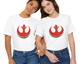 Watermelon Rebel Star Wars Rebellion  Resistance Logo Freedom Revolution - Unisex Jersey Short Sleeve Tee