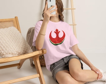 Watermelon Rebel Star Wars Rebellion  Resistance Logo Freedom Revolution - Unisex Heavy Cotton Tee