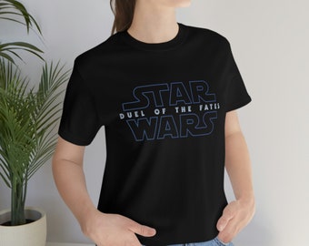 Star Wars Duel of the Fates - Episode IX Alternate Title Logo Sequel Trilogy Rey Kylo Ren Luke Skywalker - Unisex Jersey Short Sleeve Tee