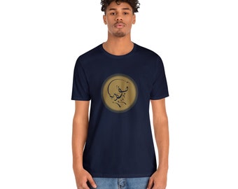 DUNE Muad'Dib Arabic Calligraphy in Desert Mouse shape Paul Atreides Sandworm Motif  - Original Design - Unisex Jersey Short Sleeve Tee