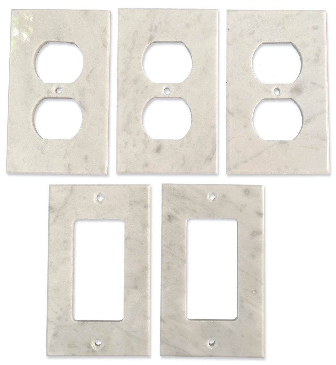 Polished Carrara White Marble Switch Plate Covers Etsy
