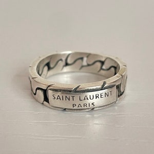 Vintage Yves Saint Laurent YSL Silver Chain Link Statement