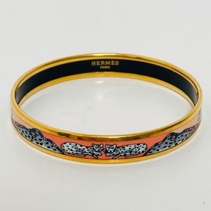3. Hermes Agata Bangle Bracelet Yellow Leather Gp Gold
