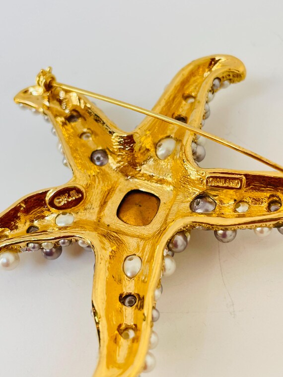 Vintage Large Kenneth Jay Lane KJL XL Gold tone S… - image 8