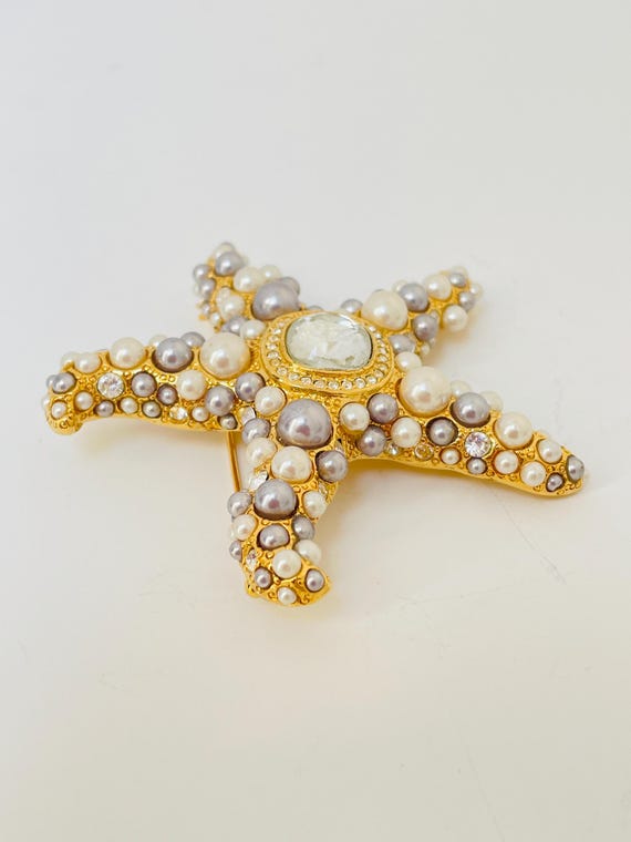 Vintage Large Kenneth Jay Lane KJL XL Gold tone S… - image 6