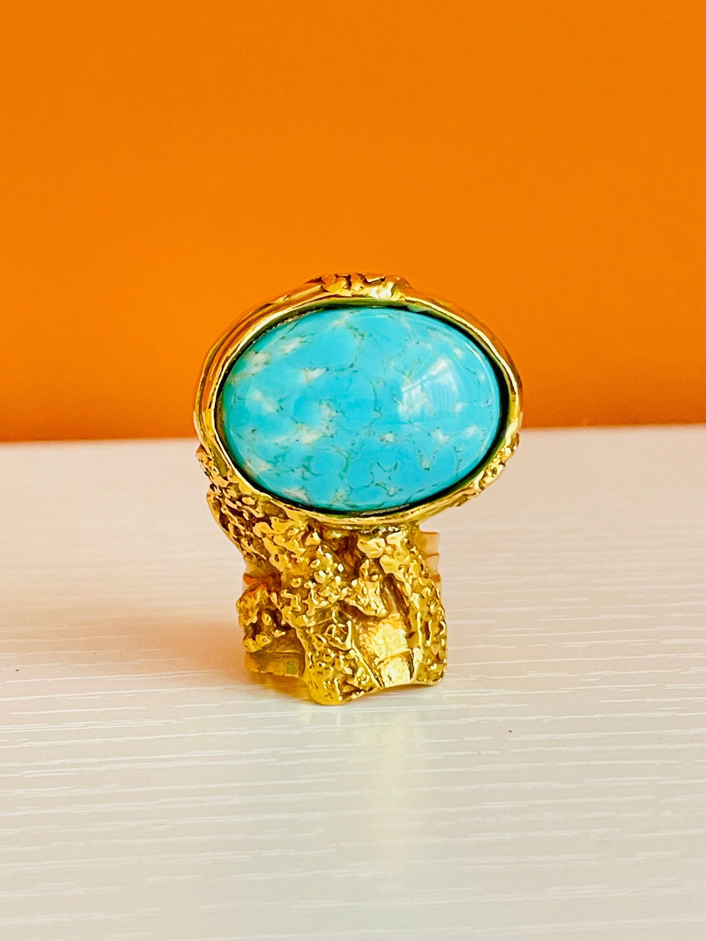 Vintage Yves Saint Laurent YSL Arty Turquoise Blue Green Vintage Yves Saint Laurent YSL Arty Turquoise Blue Green