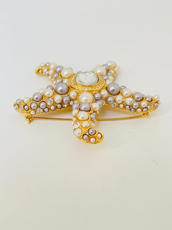 Vintage Large Kenneth Jay Lane KJL XL Gold tone S… - image 5