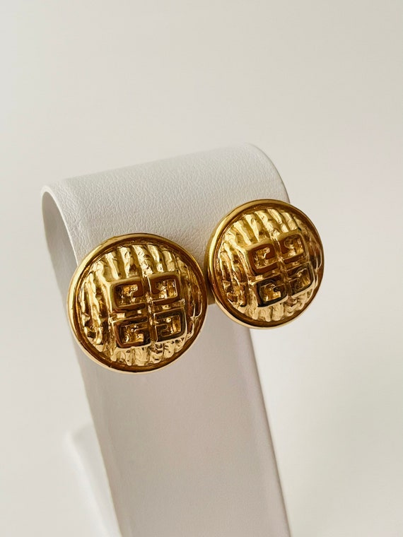 Vintage Givenchy 4G Box Logo Gold Tone Button Cli… - image 5