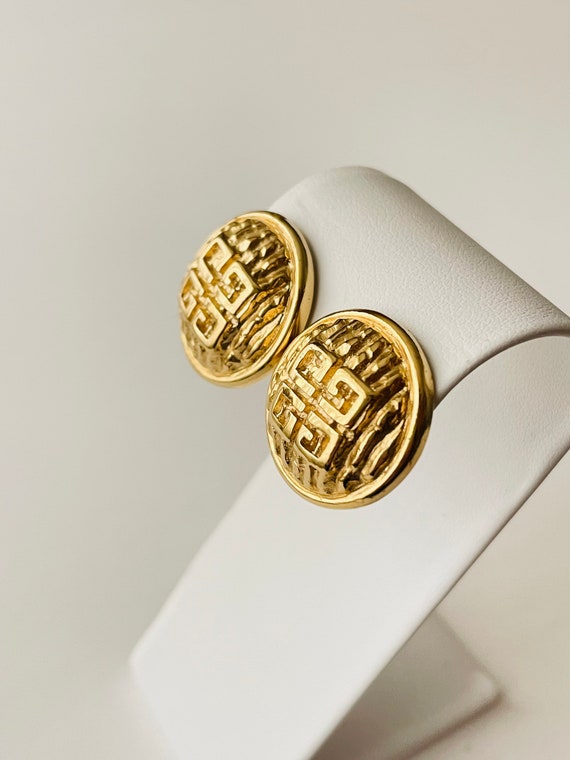 Vintage Givenchy 4G Box Logo Gold Tone Button Cli… - image 3