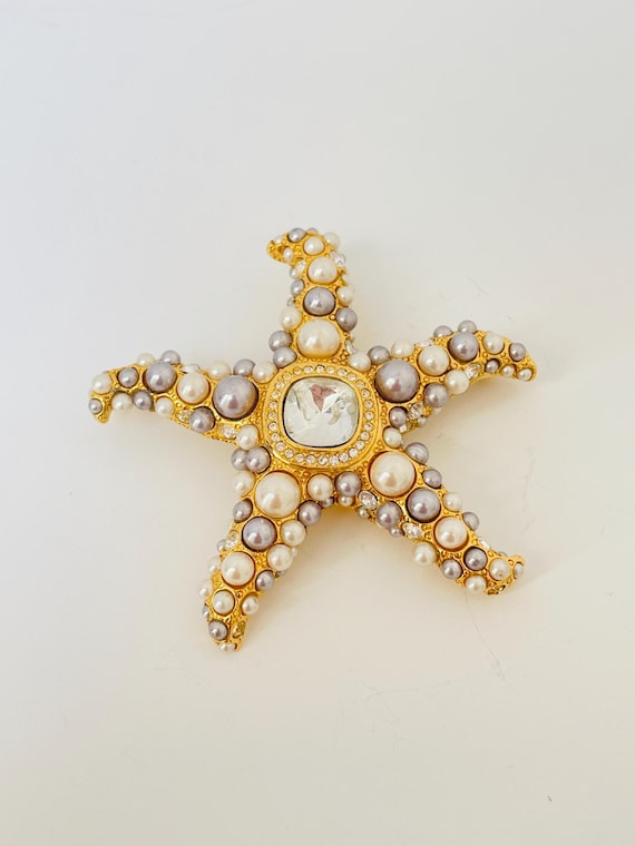 Vintage Large Kenneth Jay Lane KJL XL Gold tone S… - image 1