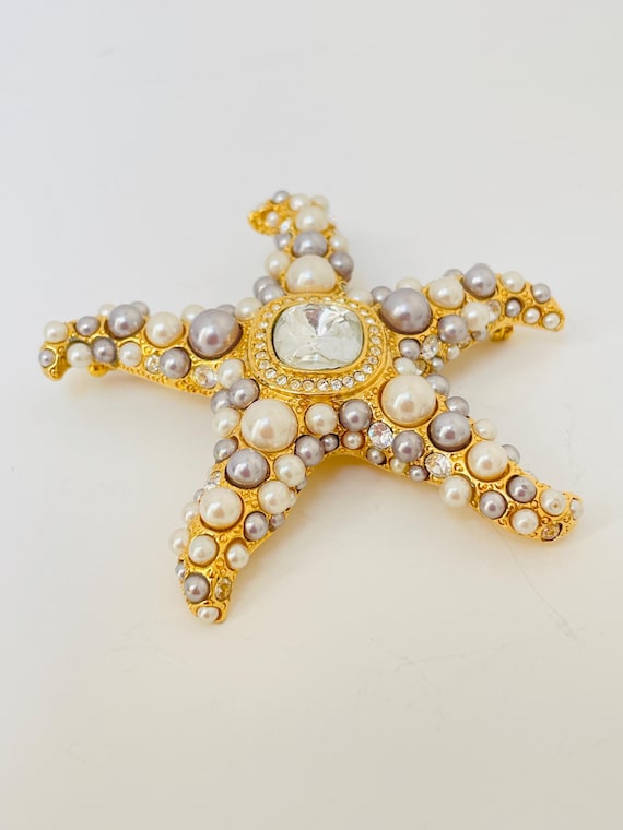 Vintage Large Kenneth Jay Lane KJL XL Gold tone S… - image 3