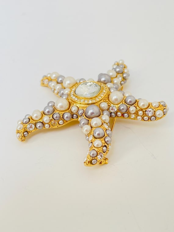 Vintage Large Kenneth Jay Lane KJL XL Gold tone S… - image 4