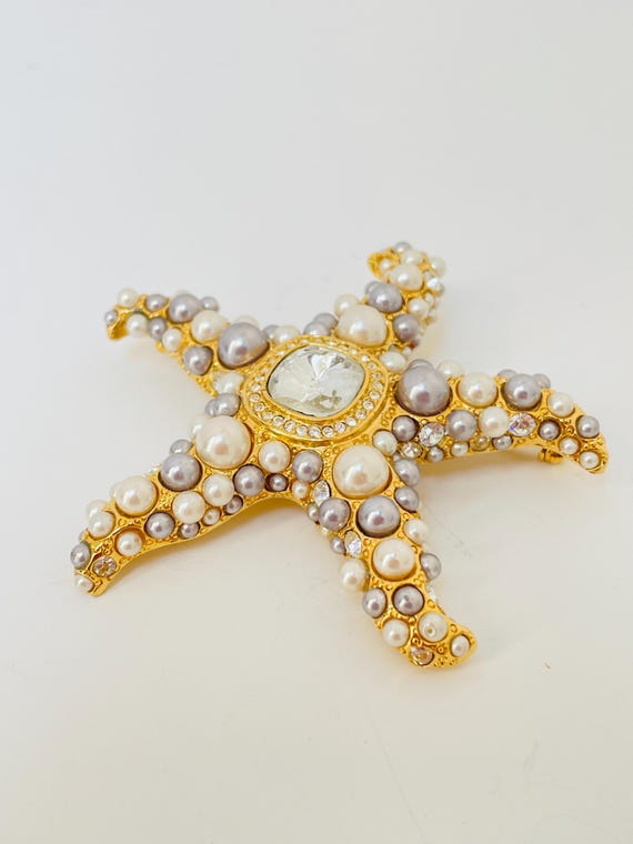 Vintage Large Kenneth Jay Lane KJL XL Gold tone S… - image 7