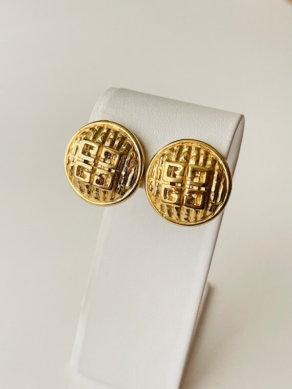 Vintage Givenchy 4G Box Logo Gold Tone Button Cli… - image 4