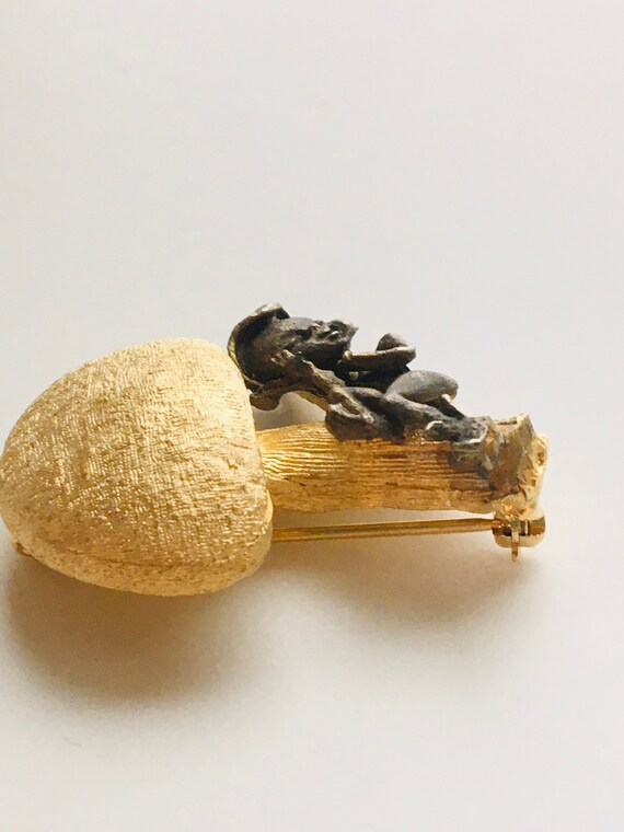 Vintage R. Mandle Mandel Mushroom w/ Sleeping Elf… - image 4