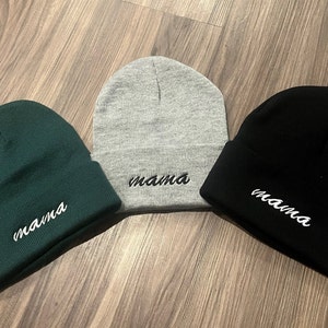 Mama Embroidery Beanie