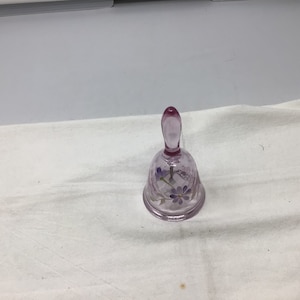Hand Painted Signed Fenton Pink Glass Bell (F3)