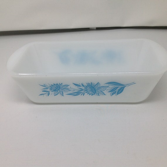 Glasbake Milk Glass Loaf Pan G4 Etsy