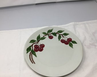 Orchard Ware Hand Painted Cherry Pattern Pottery Large Dinner Plate (1) (A2)