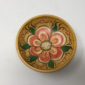 Rosemale Painted Wood Bowl (F2)