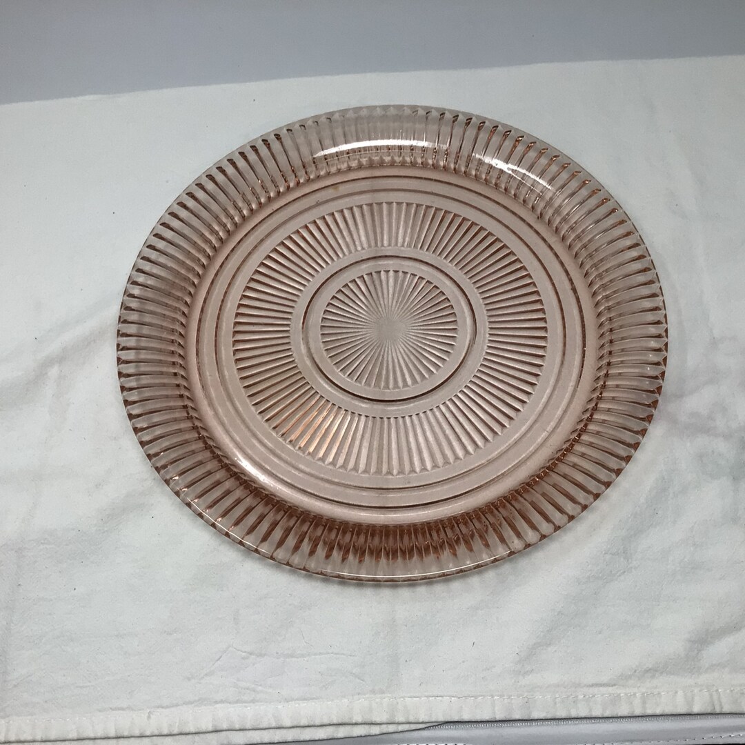 Pink Depression Glass Serving Tray D5 Etsy