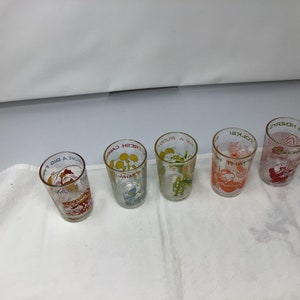 Clear Glass Animal Character Glasses Set of 5 (G1)