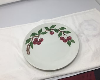 Orchard Ware Hand Painted Cherry Pattern Pottery Large Dinner Plate (2) (F3)