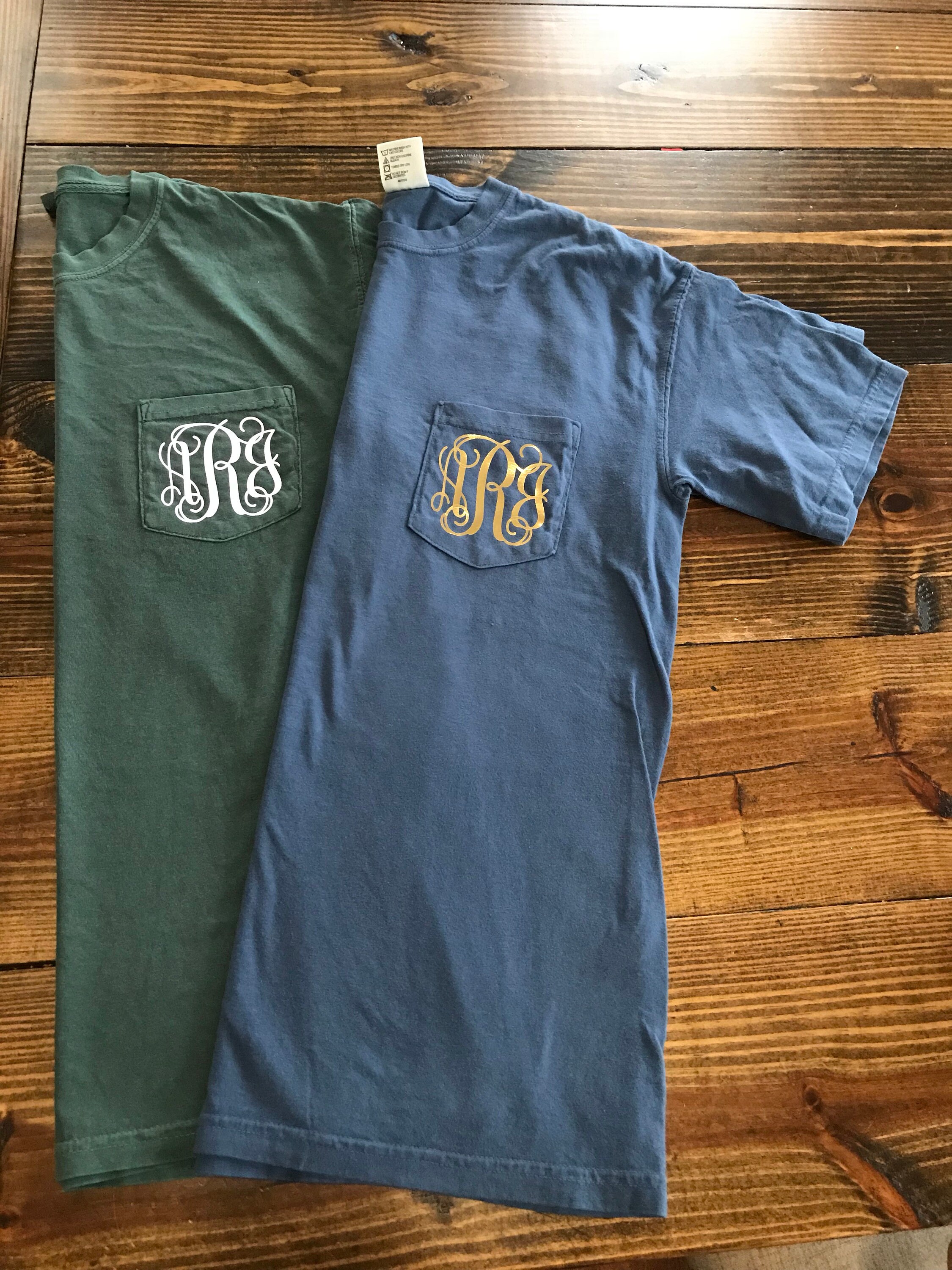 Sale Sale Regular 15 65 Comfort Color Monogrammed Pocket Etsy