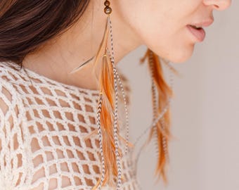 Feathers Earrings ”Wild Ember”