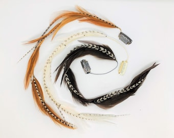 Feathers hair extension, Boho feathers, Feathers clip