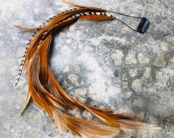 Feathers hair extension, Boho feathers, Feathers clip