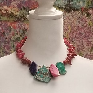 Handcrafted Natural Imperial Jasper Beaded Choker Necklace, Raw Gemstone, Semi-Precious Gem Jewelry Healing Nurturing Earthy Spiritual Stone