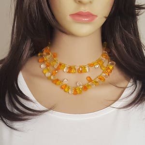 Bohemian Beaded Necklace, Long Layer Necklace, Boho Statement Layering Necklace, Vintage Retro Hippie Jewelry, Colorful Hipster Necklace