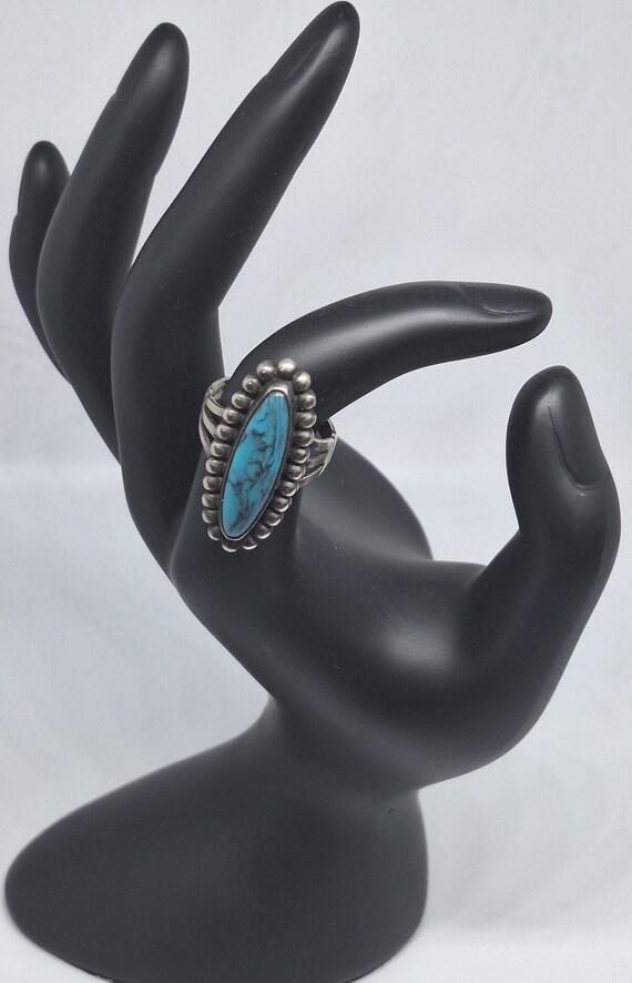 Size 6.5 Natural Kingman Turquoise Ring, Gemstone… - image 8