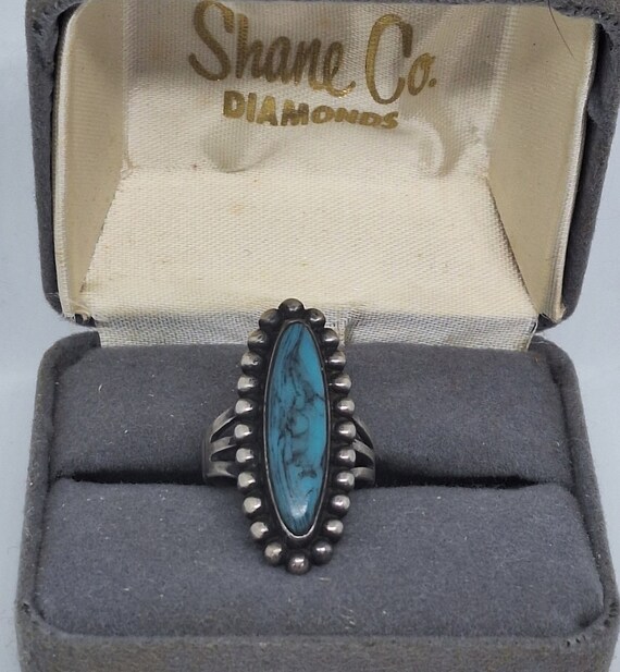 Size 6.5 Natural Kingman Turquoise Ring, Gemstone… - image 9
