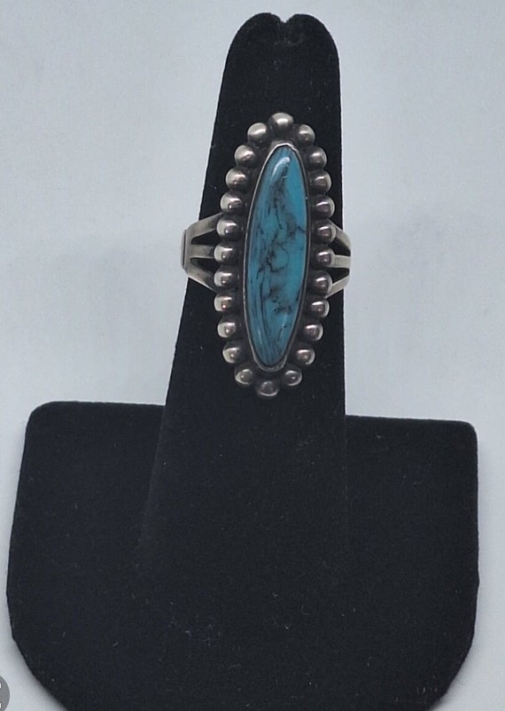 Size 6.5 Natural Kingman Turquoise Ring, Gemstone… - image 3