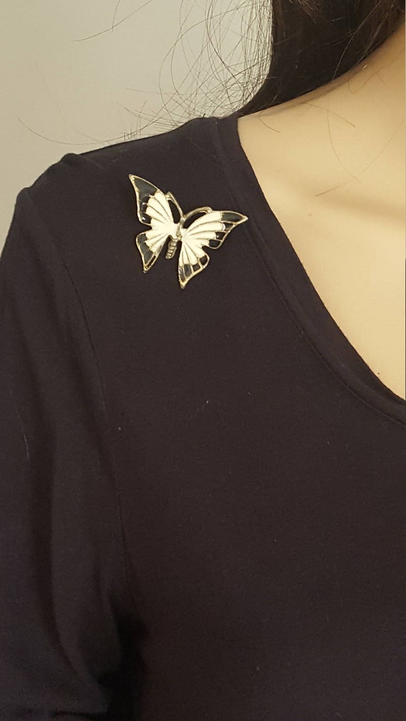 Vintage Enamel Butterfly Brooch Vintage Enamel Jewelry Vintage Gold