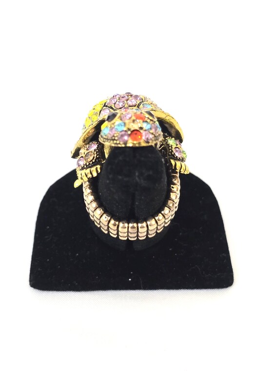 Big Elastic Stretch Turtle Ring, Ring with Animal… - image 14