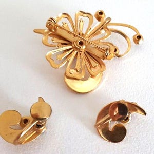 Conjunto de joyas de cristal con diamantes de imitación morados, pendientes vintage con broche floral y cierre de rosca, broche de flor de amatista con piedra natal, regalo de cumpleaños para mamá. imagen 6