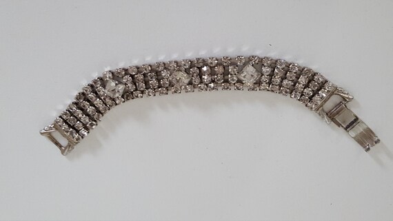 Vintage Rhinestone Bracelet/Bridal Bracelet/Rhine… - image 8