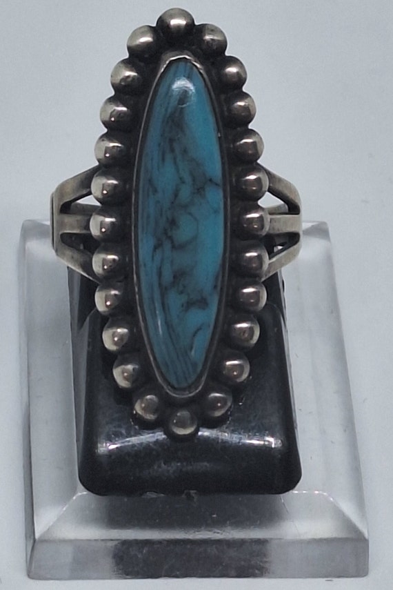 Size 6.5 Natural Kingman Turquoise Ring, Gemstone… - image 10