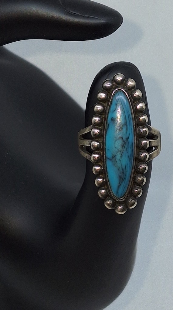 Size 6.5 Natural Kingman Turquoise Ring, Gemstone… - image 6