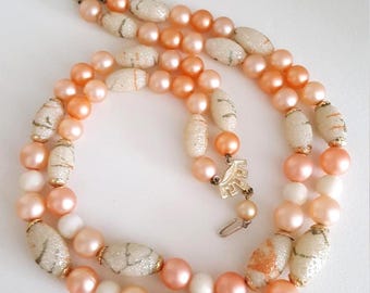 Collar vintage firmado de Hong Kong, joyería antigua, perlas de imitación, moda de disfraz para mujer con cuentas de varias vueltas, ropa informal de trabajo, primavera-verano.